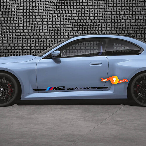 2x 2023 BMW M2 G87 M Performance Stripes vinyl sticker
