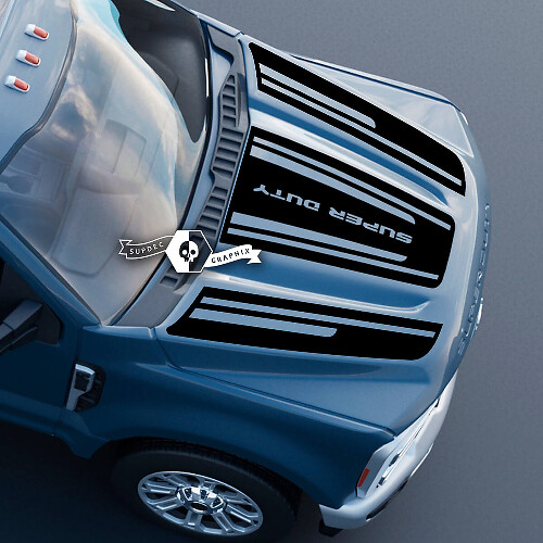 Motorkap Ford Super Duty 2023 Up Lines Logo Trim Decals Stickers Graphics Vinyl Full Kits
