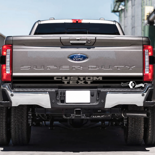 Achterklep Musclecar Super Duty 2023 +Up Dual Stripes Vinyl Decals Stickers Graphics
