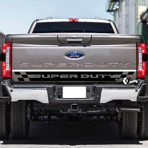 Vinylsticker met dambordvlag voor achterklep Musclecar Super Duty 2023