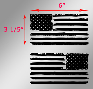 2 Jeep USA Flag Distressed Wrangler-emblemen links en rechts