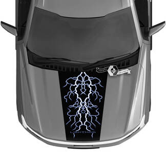 Motorkap Ford F-150 Lightning 2022 2023 Blackout Dual Lightning Decals Stickers Graphics Vinyl
