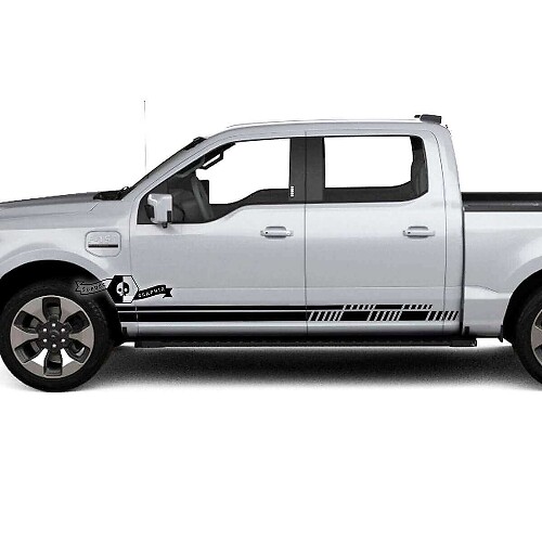 Bliksem Zijkantstrepen Body Decals Graphics Vinyl Sticker voor Musclecar truck Lightning