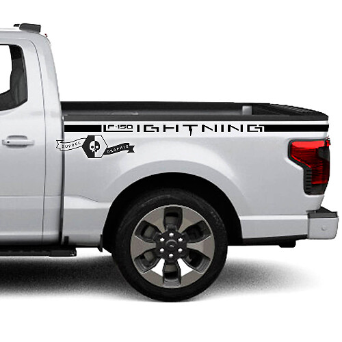 Paar Ford F-150 Lightning 2022 2023 Spatbord Bed Lijnen Strepen Body Decals Zijstickers Graphics Vinyl Supdec Design
