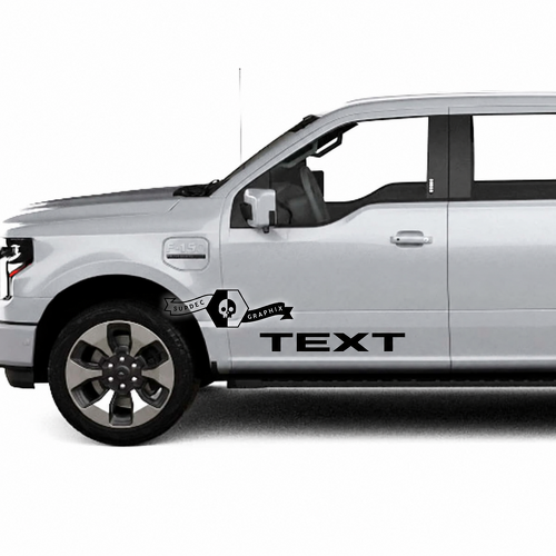 TEXT Block Door Lettering Pair Deur Vinylsticker voor Ford F-150 Lightning