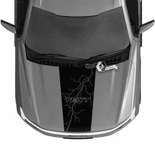 Dunne Omrande Bout Blackout Motorkap Vinyl Decal Sticker voor Ford F-150 Lightning 2022-2023