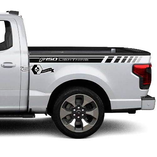 Paar Ford F-150 Lightning 2022 2023 Fender Bed Lines Stripes Decals Side Stickers Graphics Vinyl Supdec Design
