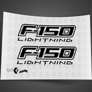 Paar Ford F-150 Lightning 2022 2023 deuren Logo stickers zijstickers Graphics Vinyl Supdec Design

