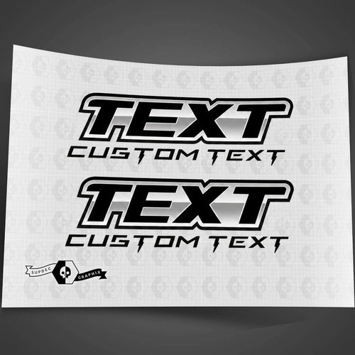 Tekst Aangepaste Tekst Zwart Zilveren Omlijning Deur Vinyl Lettering Decal Paar voor Musclecar truck Lightning