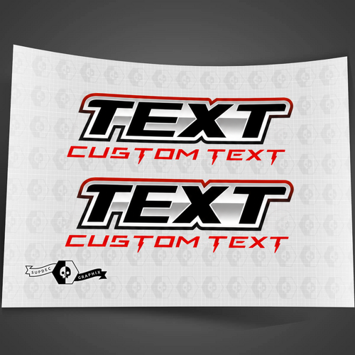 Tekst Aangepaste Tekst Zwart Zilver Rode Omtrek Deur Vinyl Letters Decal Set voor Musclecar truck Lightning
