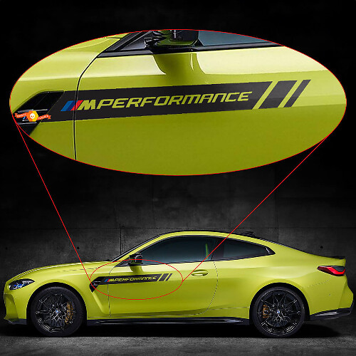 M Performance Stijl Zij Vinyl Sticker Set voor BMW M3 M4 G80 G82 G83