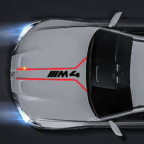 BMW M4 G82 G83 M Performance motorkapstreep M4 logo vinyl sticker
