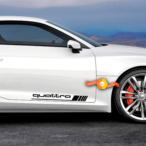 Paar Audi Quattro-stickers met logodeuren en Quattro-stickers
