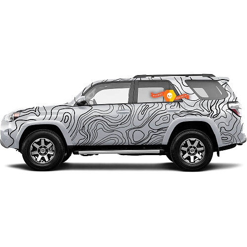 Topografische Kaart Full Body Vinyl Decal Kit Voor Toyota 4Runner