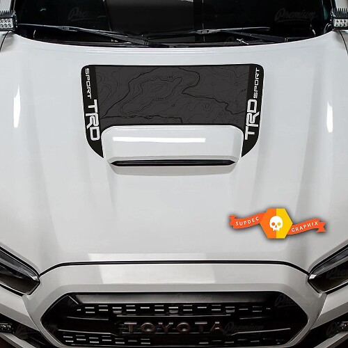 TRD Sport Topografische Kaart Motorkap Vinyl Decal Sticker voor Toyota Tacoma 2016-2024