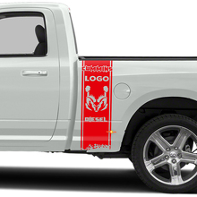 Cummins Hemi Diesel Omlijning Strepen Bedside Vinyl Decal Kit voor Dodge Trucks_2
