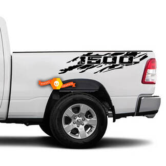 Paar Dodge Ram 1500 Splash Grunge vernietigd Logo Truck Vinyl Decal Bed grafische stickers Stickers
