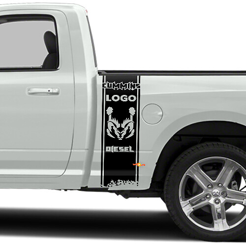 Cummins Hemi Diesel Strepen Bedside Vinyl Decal Kit voor Dodge Trucks