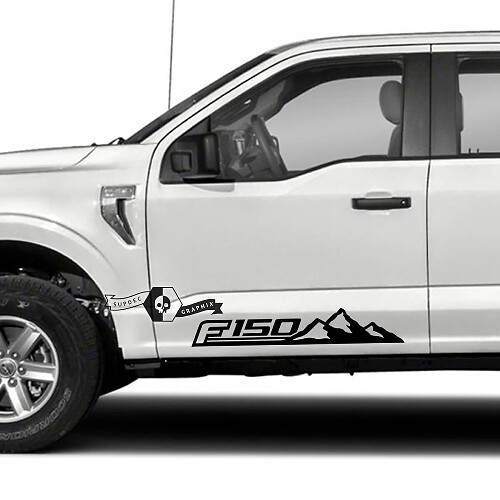 Paar Ford F-150 Lightning 2022 2023 deuren Logo stickers zijstickers Graphics Vinyl Supdec Design
