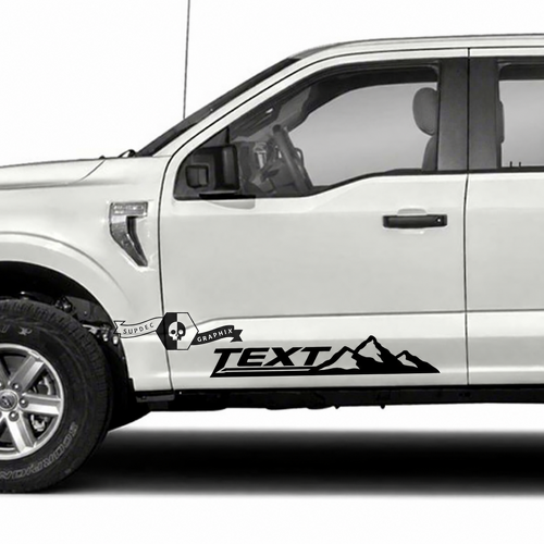 Tekst Drie Toppen Berglijn Paar Deur Vinyl Decal Sticker voor Ford F-150 2022-2023