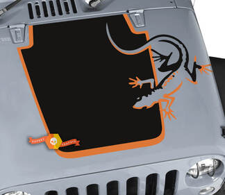 Kap Jeep RUBICON Wrangler Gecko hagedis Vinyl Decal Sticker Graphics 2 kleuren

