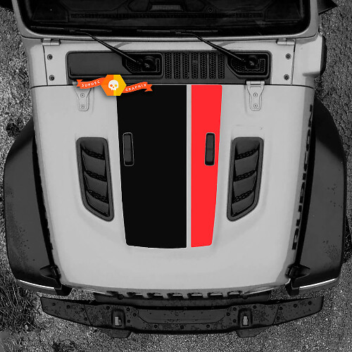 Vinylsticker dubbele motorkapstrepen voor Jeep Wrangler Rubicon