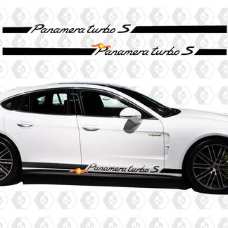 Porsche Panamera 4 E Hybrid Rocker Panel Racing zijstrepen sticker
