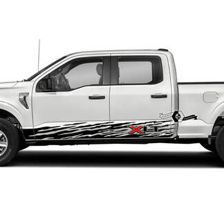 Paar Ford F-150 XLT 2023 Side Rocker Panel Mud Graphics Side Decals Stickers
