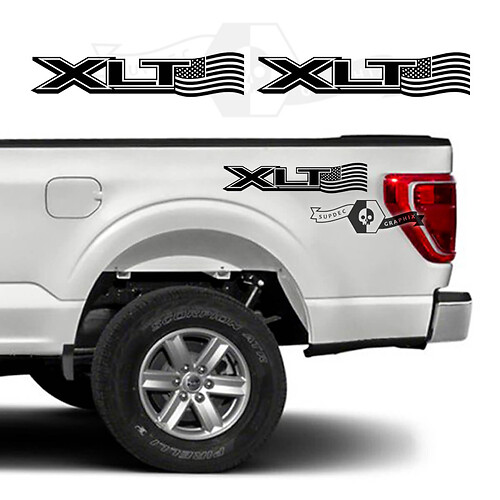 XLT USA Vlag Zijpaneel Vinyl Decal Set voor Musclecar truck XLT