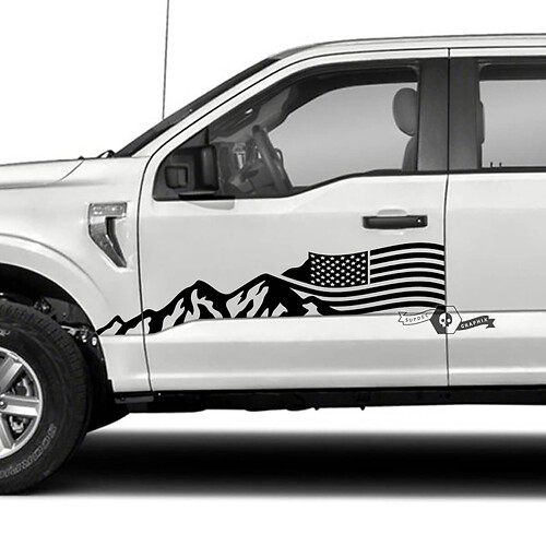 Verenigde Staten Vlag Bergen Zij Vinyl Decal Sticker voor Musclecar truck XLT