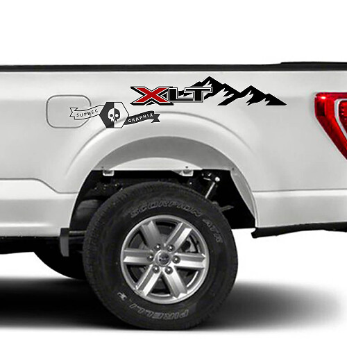 XLT-logo Mountains Vinyl Sticker Kit voor Zijwand Musclecar truck XLT