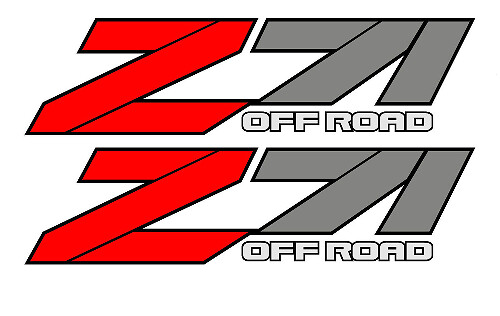 2 OFF ROAD 4x4 Z71 Graphic Decal Stickers passen Chevy Silverado GMC Sierra Red