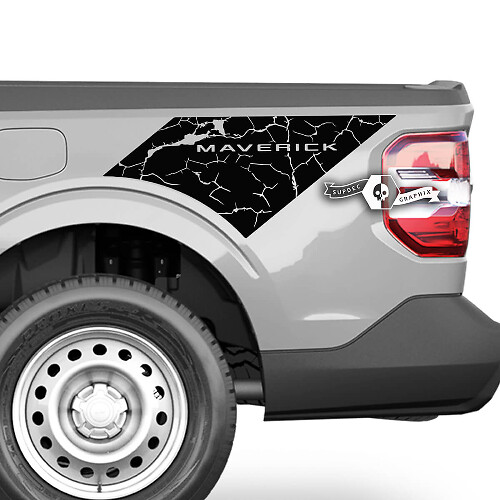 Paar Ford F-150 XLT Maverick Bed Splash Spiderweb Graphics zijstickers
