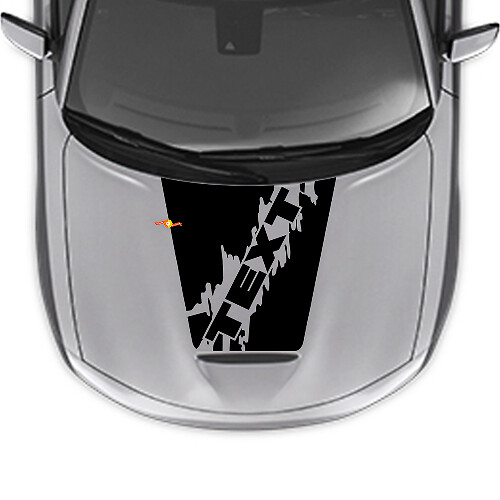 Blackout Custom Tekst Motorkap Vinyl Sticker voor Dodge Charger 2015-2024