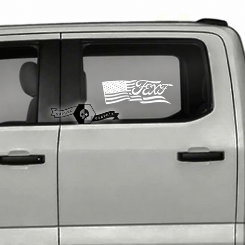 Paar Musclecar USA vlag zijlogo raamlogo deur grafische zijsticker
