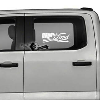 Paar Ford USA vlag zijlogo raamlogo deur grafische zijsticker
