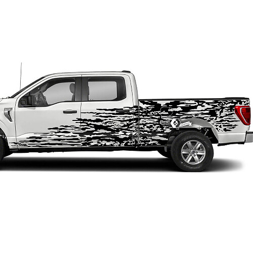 Paar Ford F-150 XLT zijdeuren Logo Splash Mud Graphics zijstickers
