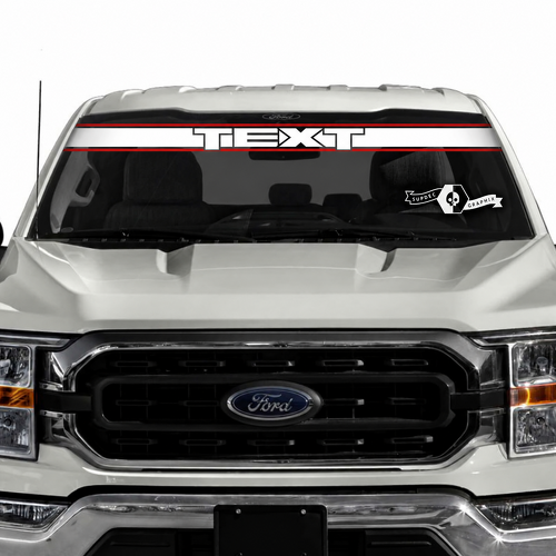 TEXT Red Edge Windshield Band Voorruit Vinylsticker voor Ford F-150