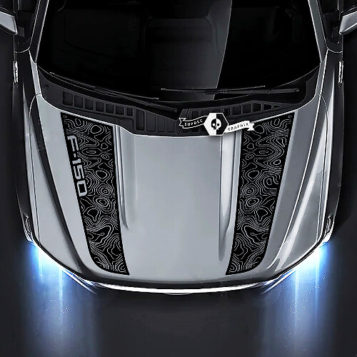 Ford F-150 XLT Hood Topografische kaart Grafische zijstickers
