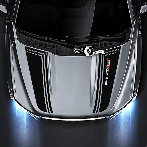 Ford F-150 XLT motorkapafwerkingslijnen grafische zijstickers stickers 2 kleuren
