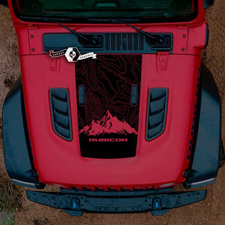 Hood Jeep RUBICON bergen Wrangler JL vinyl banner sticker sticker graphics
