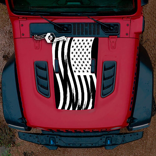 Versleten USA Vlag Motorkap Vinyl Decal Sticker voor Jeep Wrangler