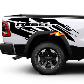 Paar Dodge Ram 1500 Rebel Splash Mud Vinyl zijsticker Truck Vehicle Graphic Pickup
