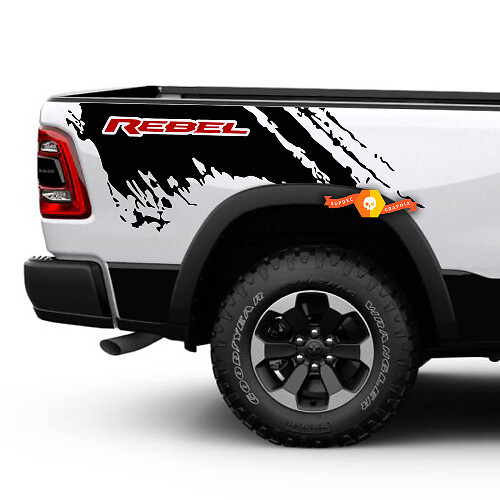 Mud Splash Stijl Zijpaneel Vinyl Decal Kit voor Dodge Ram 1500 Rebel