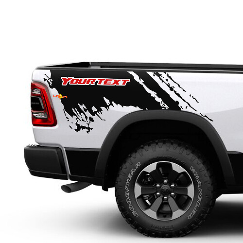Mud Splash Stijl Zijpaneel Vinyl Decal Kit voor Dodge Ram 1500 Rebel