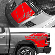 GT-stijl motorkap- en zijbed vinyl decalset voor Dodge Ram 1500 Rebel_2