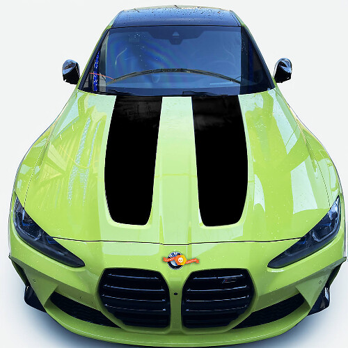 CSL-stijl dubbele motorkapstrepen vinyl decal voor BMW M3 M4 G80 G82 G83