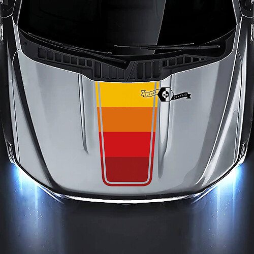 Retro Stijl Omrande Streep Motorkap Vinyl Sticker voor Musclecar truck 2015-2020