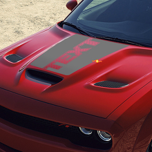 Aangepaste Tekst Honingraat Stijl Motorkap Vinyl Decal voor Dodge Challenger_3