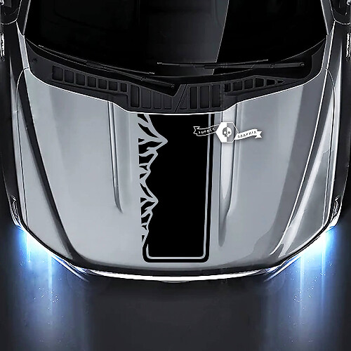 Mountain Style Outline Stripe Motorkap Vinyl Decal Sticker voor Musclecar truck 2015-2020